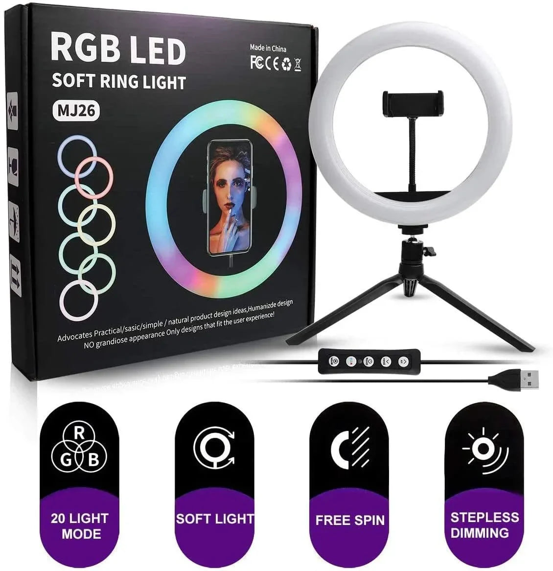 26CM RGB Led Soft Ring Light