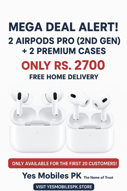 2 Apple AirPods Pro (2nd Generation) + 2 Premium Protective Cases !!