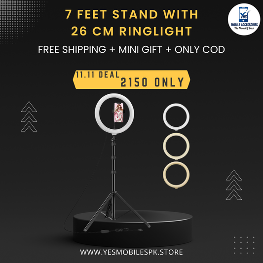 7 feet stand with 26 cm Ringlight