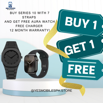Series 10 with 7 straps and Free Black Aura Watch